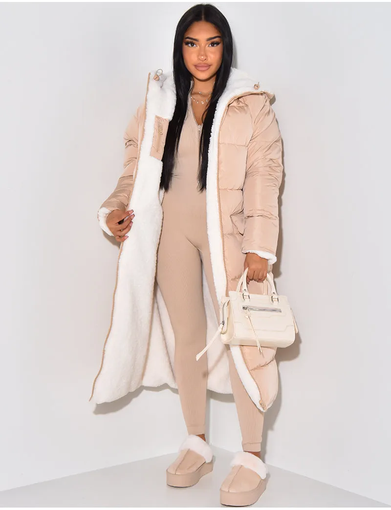 Longline Sherpa-Lined Puffer Coat | Oversized & Warm | Winter Essential