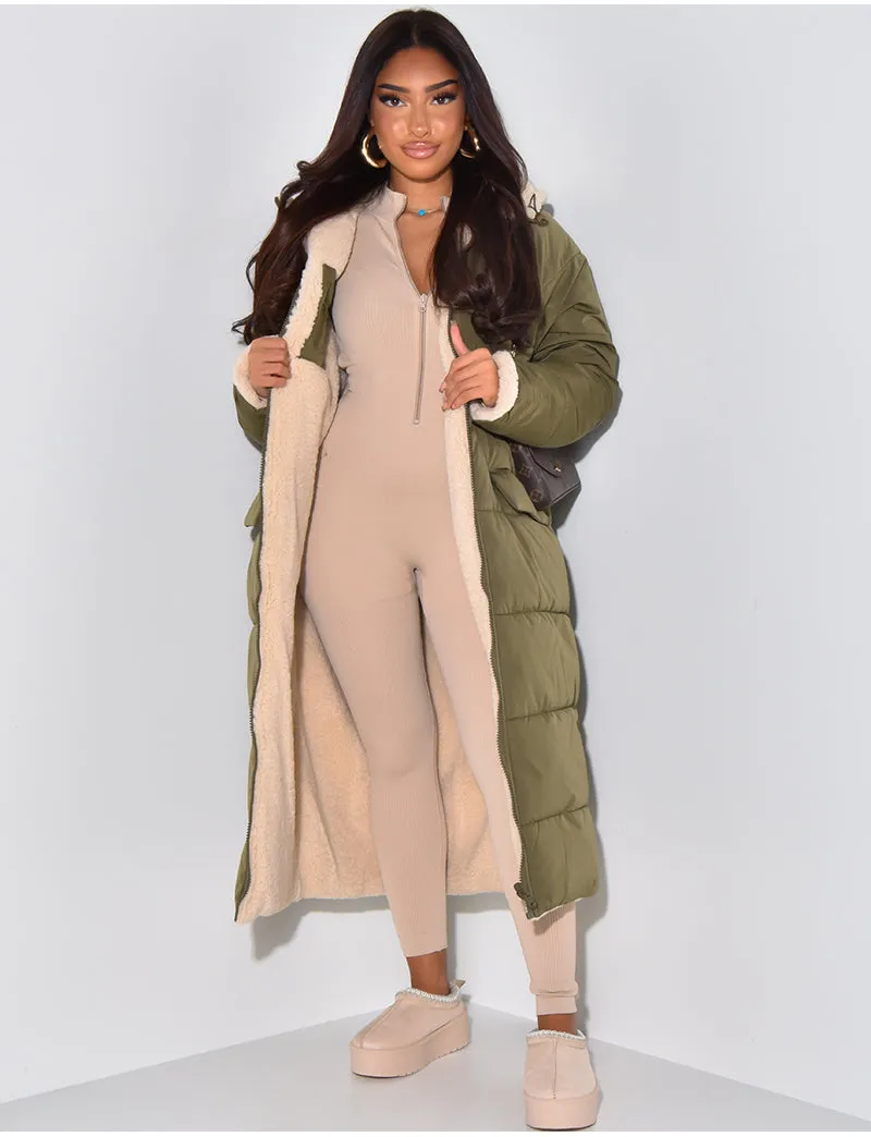 Longline Sherpa-Lined Puffer Coat | Oversized & Warm | Winter Essential