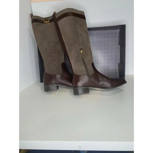Louise et Cie Boots Womens 9 Brown LO-YVON Casual Burnt Oak Block Heels New