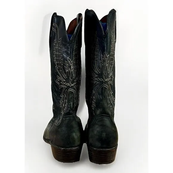 Lucchese 1883 N1560 Men’s Crayton Mad Dog Goat Boots Black Burnished Size 9.5 D