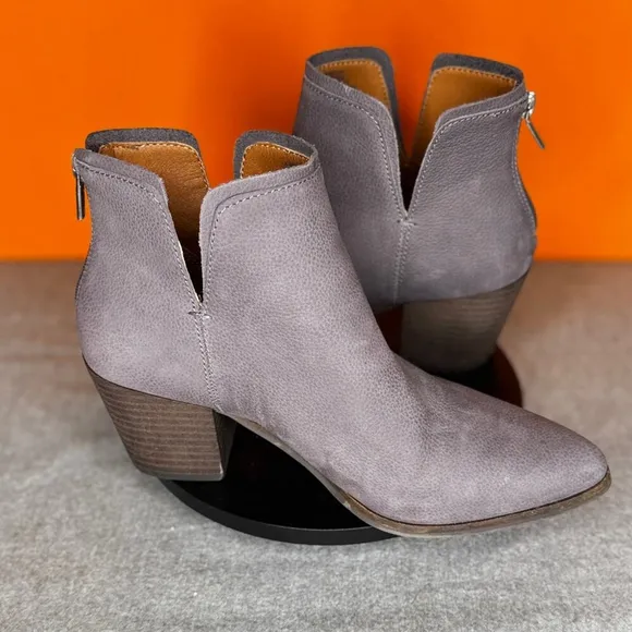 Lucky Brand Beylon Blue Soft Leather Bootie Zip Size 8.5 M EU 39.5