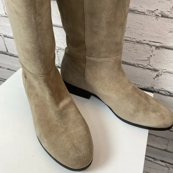 Lucky Brand Calypso Dune Tall Suede Boots Wide Calf Boots Size 12 NWOT Riding