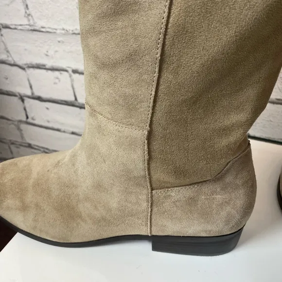 Lucky Brand Calypso Dune Tall Suede Boots Wide Calf Boots Size 12 NWOT Riding