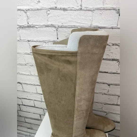 Lucky Brand Calypso Dune Tall Suede Boots Wide Calf Boots Size 12 NWOT Riding
