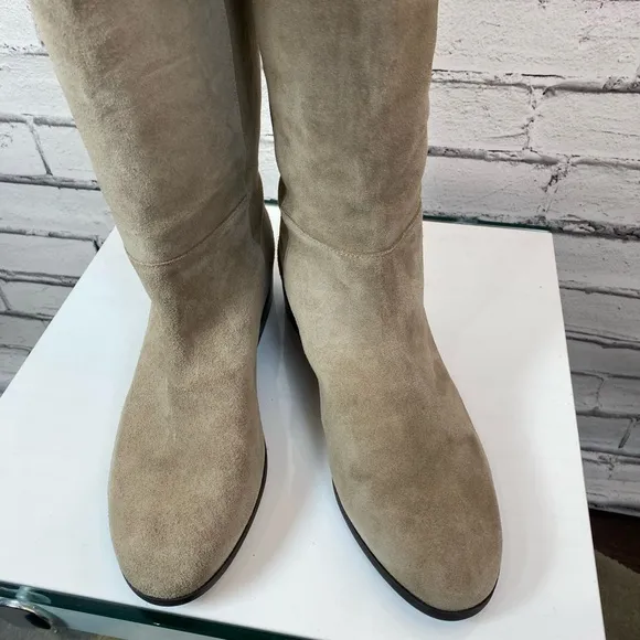 Lucky Brand Calypso Dune Tall Suede Boots Wide Calf Boots Size 12 NWOT Riding