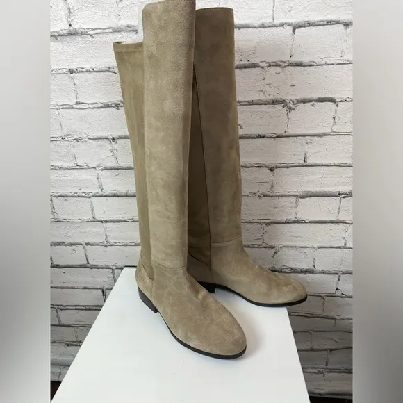 Lucky Brand Calypso Dune Tall Suede Boots Wide Calf Boots Size 12 NWOT Riding