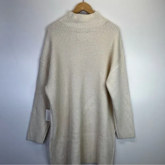 Lucky Brand Mock Neck Sweater dress whisper white - XXL