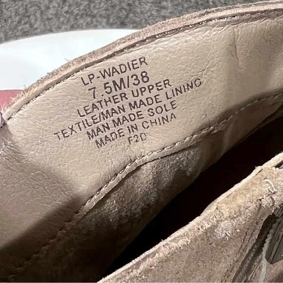 Lucky Brand NEW Waltz Suede Wedge Tan Taupe Ankle Bootie Boots Size 7.5