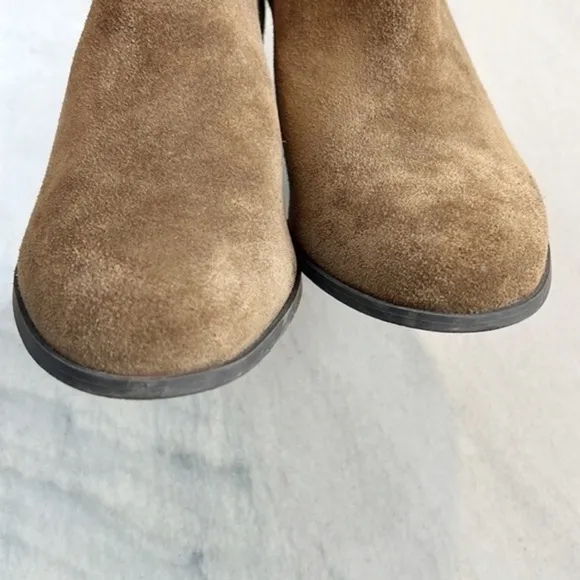 Lucky Brand Suede Wedge Brown Western Ankle Boot Booties 8.5