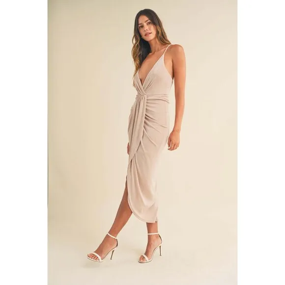 Mable Draped Detail Cami Midi Dress