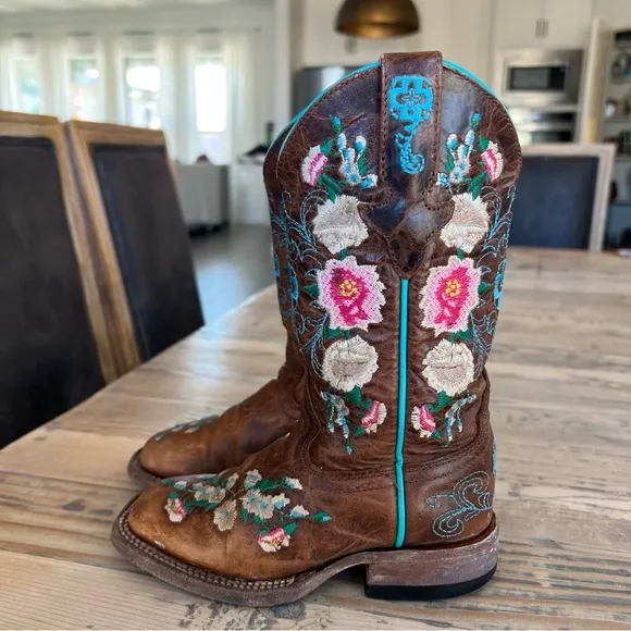 Macie Bean Honey Bunch Western Cowgirl Boots M9012 Rose Garden Toddler Girls 9
