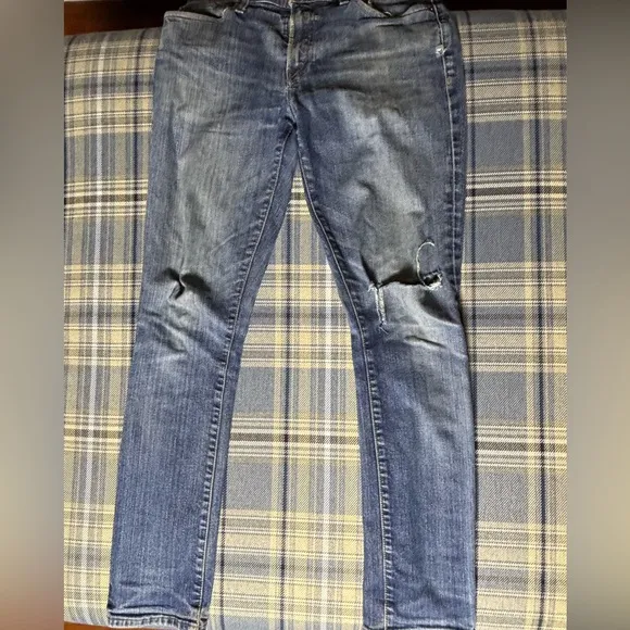 Madewell Jeans Mens 33x32 Blue Vintage straight Button Fly Stretch Denim