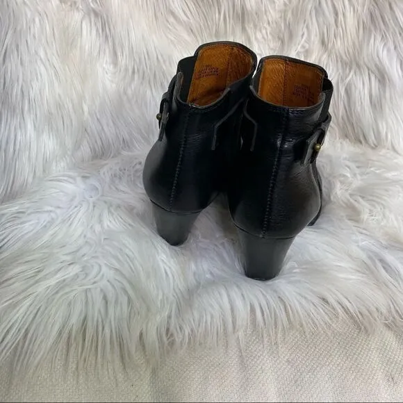 Madewell Lonny Ankle boots / booties black leather stack heel 7 1/2