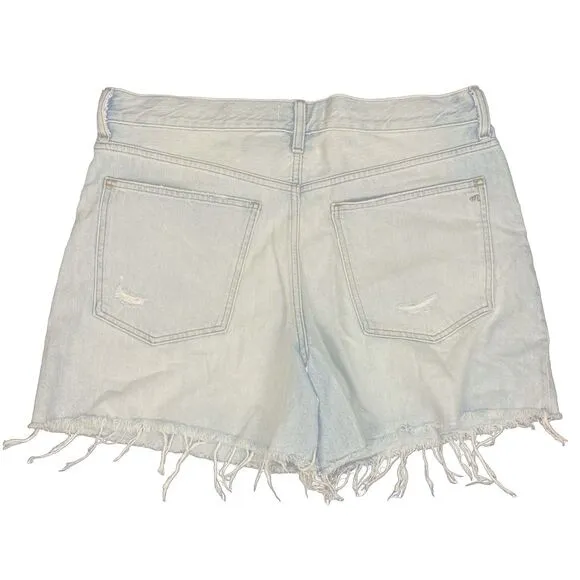 MADEWELL The '90s Mid-Length Jean Short 31 Pearlman Wash Light Blue NWT B36