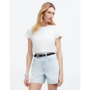 MADEWELL The '90s Mid-Length Jean Short 31 Pearlman Wash Light Blue NWT B36