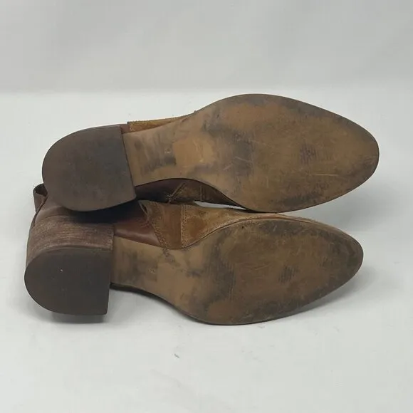 Madewell 'The Asher Boot in Suede and Leather' ankle brown tan caramel 9