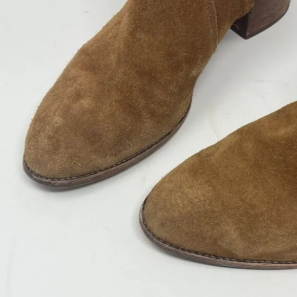 Madewell 'The Asher Boot in Suede and Leather' ankle brown tan caramel 9