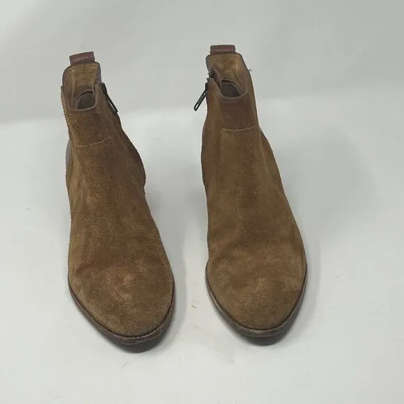 Madewell 'The Asher Boot in Suede and Leather' ankle brown tan caramel 9