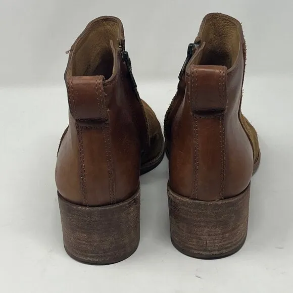 Madewell 'The Asher Boot in Suede and Leather' ankle brown tan caramel 9