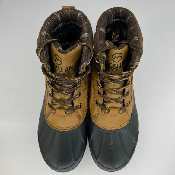Magellan Outdoor Mens 163995 Brown Leather Lace Up Ankle Size 8D Hiking Boots