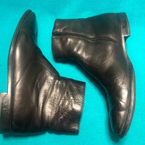 Magnate Zip-Up Black Ankle Boots Sz 12.5-13