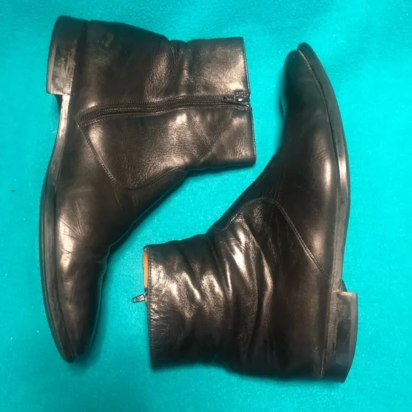 Magnate Zip-Up Black Ankle Boots Sz 12.5-13