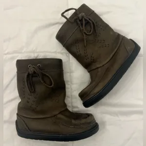 Manitobah Mukluks Gatherer Leather Boots Sheepskin Shearling Lined Waterproof 13