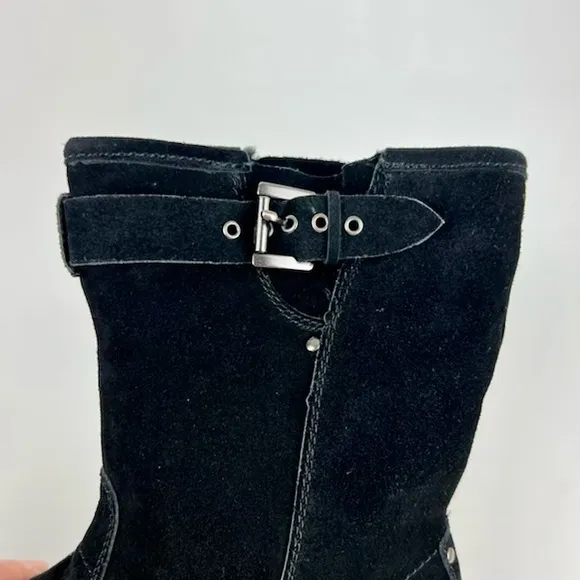 Marc Fisher Earra Black Suede Mid Calf Winter Boot 9