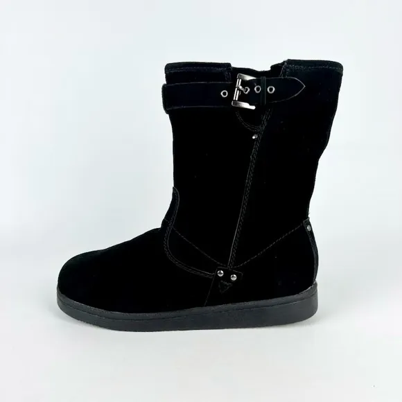 Marc Fisher Earra Black Suede Mid Calf Winter Boot 9
