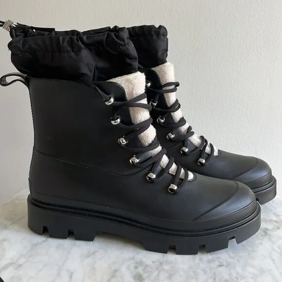 Marc Fisher Freely Waterproof Lace Up Boots, Black Size 9, NWT, NWOB