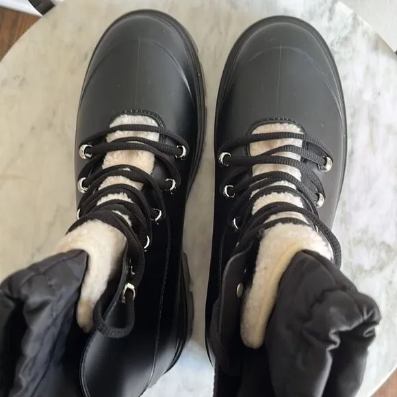 Marc Fisher Freely Waterproof Lace Up Boots, Black Size 9, NWT, NWOB