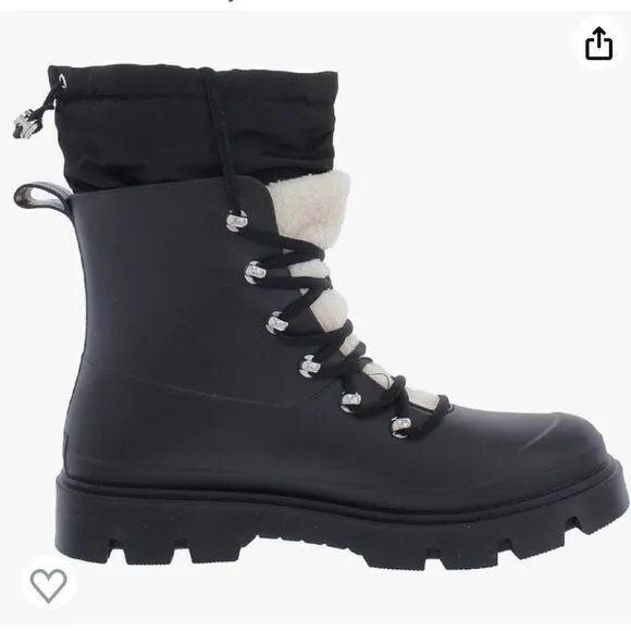 Marc Fisher Freely Waterproof Lace Up Boots, Black Size 9, NWT, NWOB