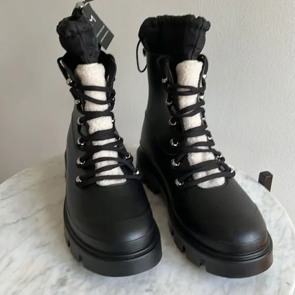 Marc Fisher Freely Waterproof Lace Up Boots, Black Size 9, NWT, NWOB