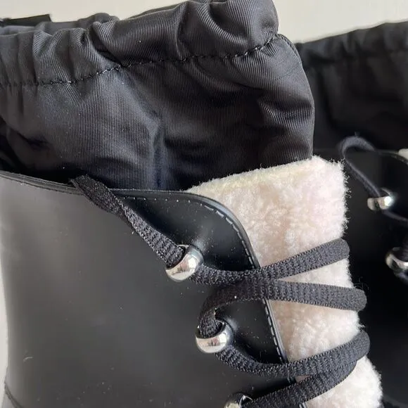 Marc Fisher Freely Waterproof Lace Up Boots, Black Size 9, NWT, NWOB