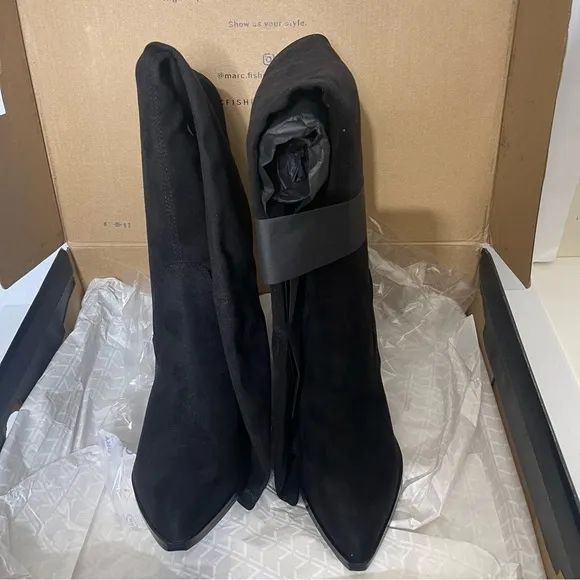 Marc Fisher LTD Black Okun Thigh High Boots Size 6.5 US NIB