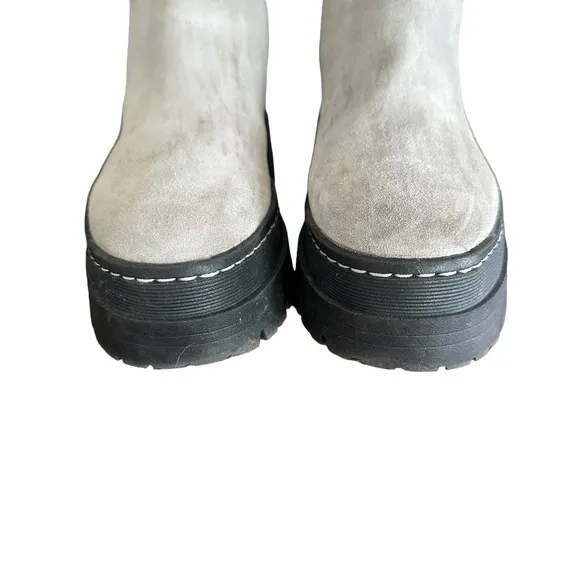 Marc Fisher LTD Womens Privi Suede Casual Ankle Boots Light Gray - Size 6.5