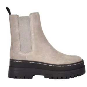 Marc Fisher LTD Womens Privi Suede Casual Ankle Boots Light Gray - Size 6.5