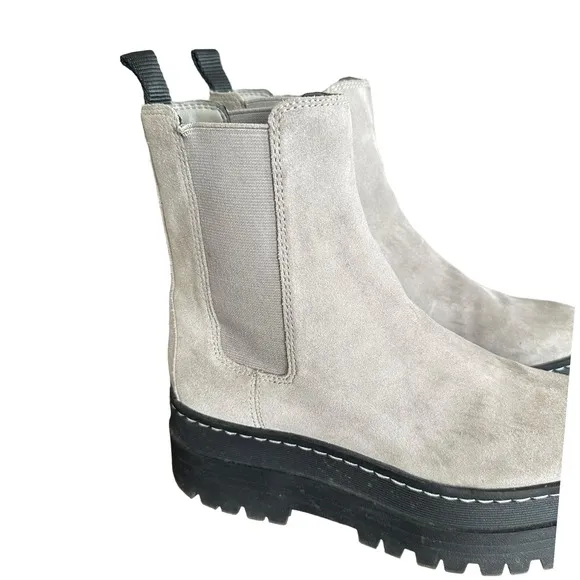 Marc Fisher LTD Womens Privi Suede Casual Ankle Boots Light Gray - Size 6.5