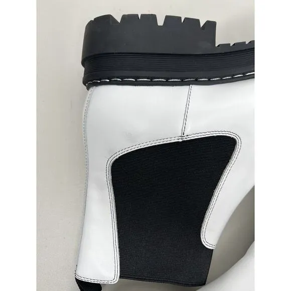 Marc Fisher White Chelsea Boots Patrick Ankle Booties Size 9.5