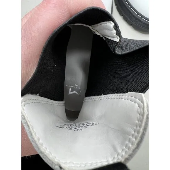 Marc Fisher White Chelsea Boots Patrick Ankle Booties Size 9.5
