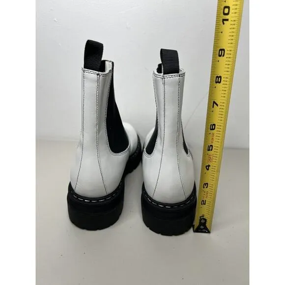 Marc Fisher White Chelsea Boots Patrick Ankle Booties Size 9.5