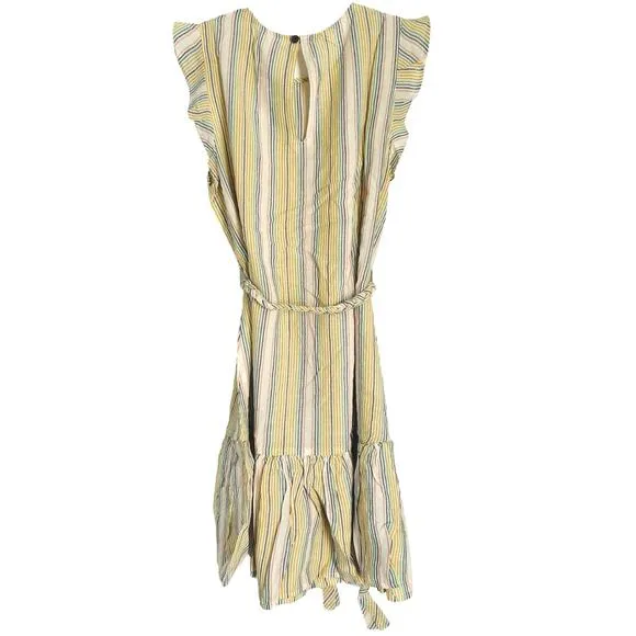 MARINE LAYER Laney Linen Blend Mini Dress in Beachy Stripe-Size L