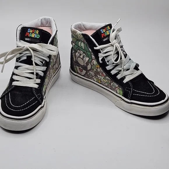 MARIO &amp; LUIGI size 4.5 men 6 women VANS SK8-HI ZIP (NINTENDO)