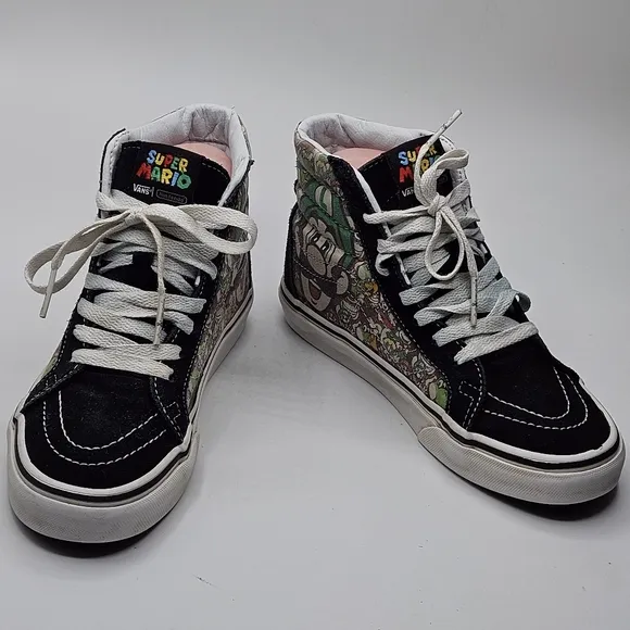 MARIO &amp; LUIGI size 4.5 men 6 women VANS SK8-HI ZIP (NINTENDO)
