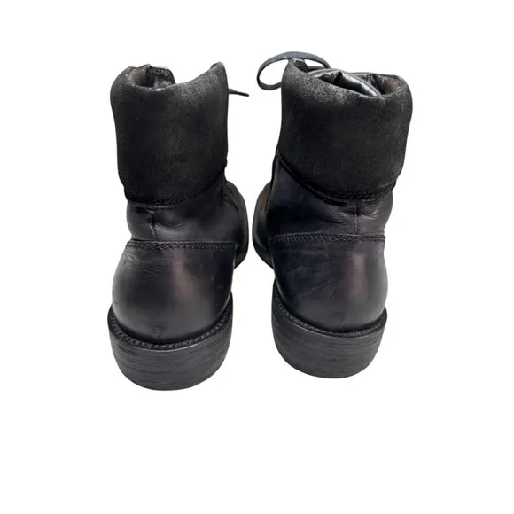 Mark Nason Mens 11 Black Leather Combat Chukka Boots Lace Up Biker Grunge Moto