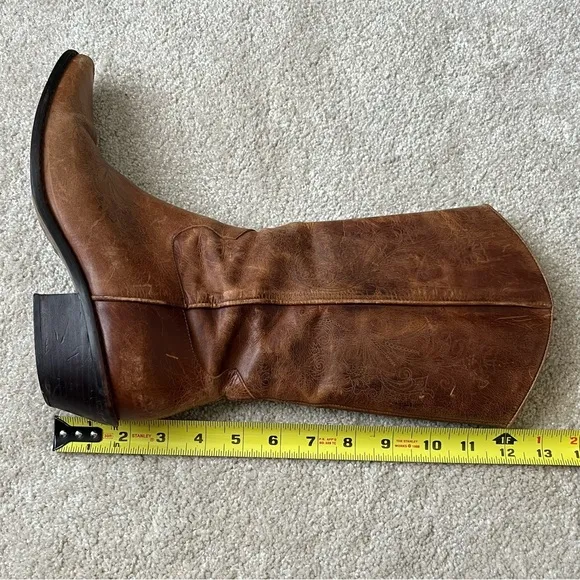 Matisse Leather Zip Up Western Snip Toe Boots-Womens 8-Brown-Boho-Festival-Fairy