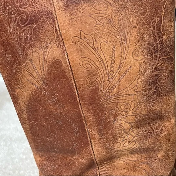Matisse Leather Zip Up Western Snip Toe Boots-Womens 8-Brown-Boho-Festival-Fairy