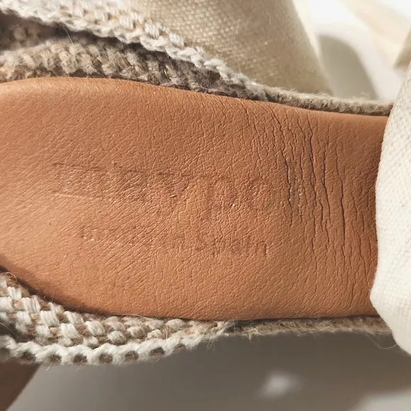 Maypol Crochet Espadrille Wedge Beige Gladiator Style Sandals Size EU 41