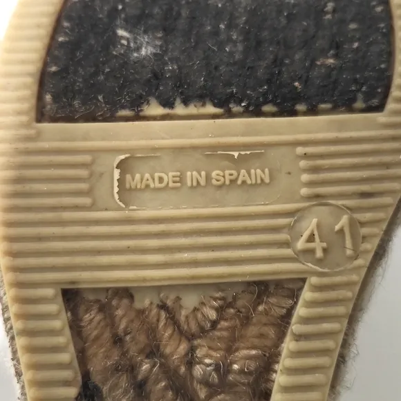 Maypol Crochet Espadrille Wedge Beige Gladiator Style Sandals Size EU 41