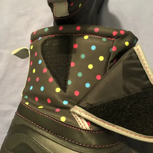 Members Mark Toddler Girls Size 11/12 Light-Up Winter Boots Muti Color Polk Dots